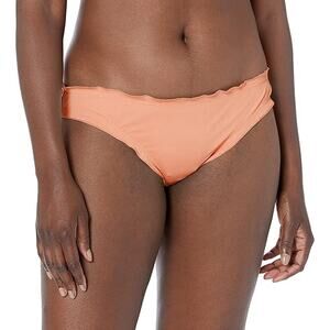 New Smart & Sexy Womens Small Peach Luster Ruffled Ruched Back Bikini Bottoms
